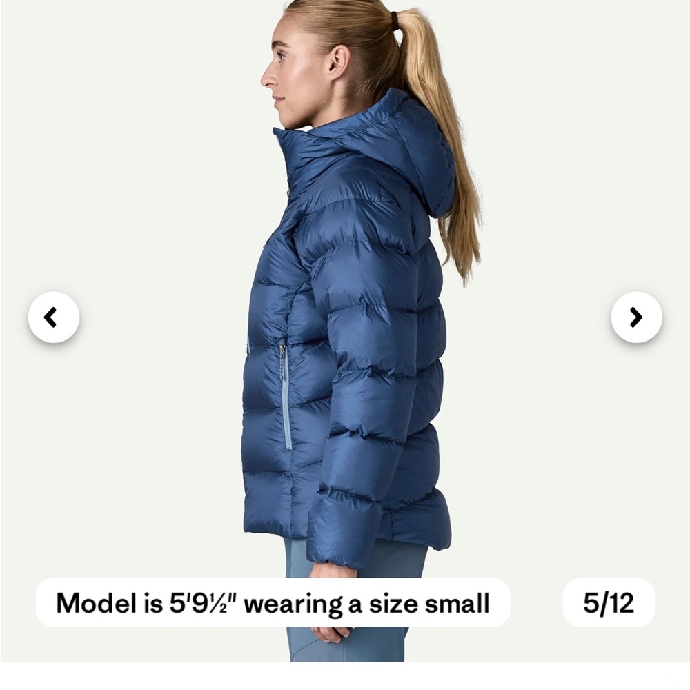 Patagonia Women's Fitz Roy Down Jacket in Clement Blue - Picture 4 of 5